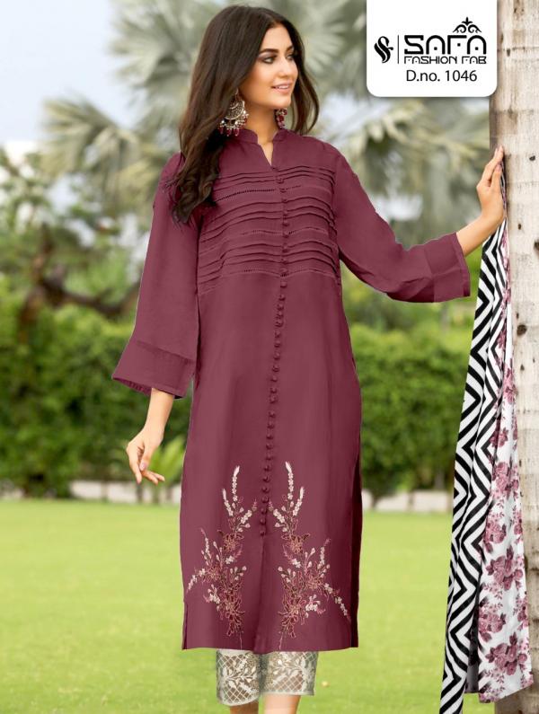 Safa Fashion 1046 Western Wear Top Bottom With Dupatta